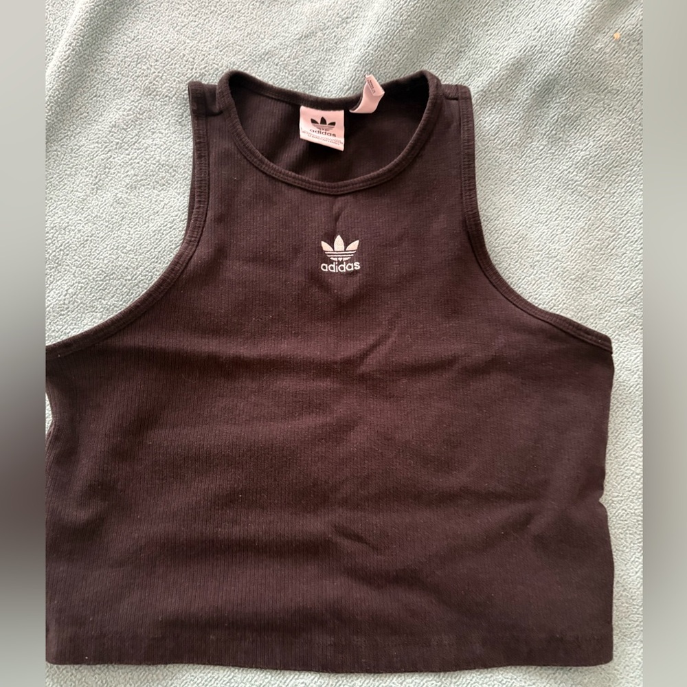 Adidas black Ribbed Tank